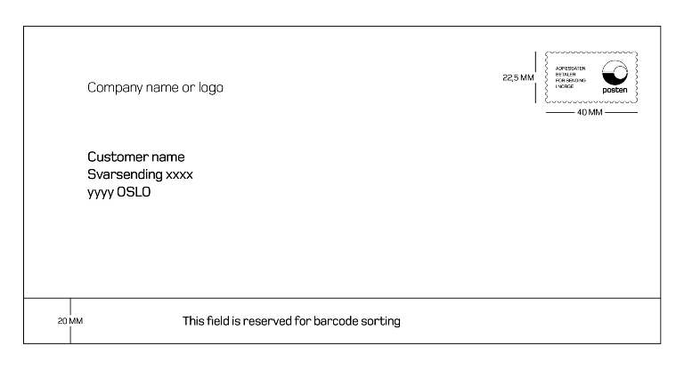 Business reply service envelope